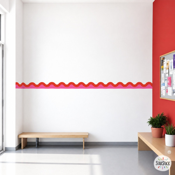 Bande adhésive à double vague colorée | Décoration murale