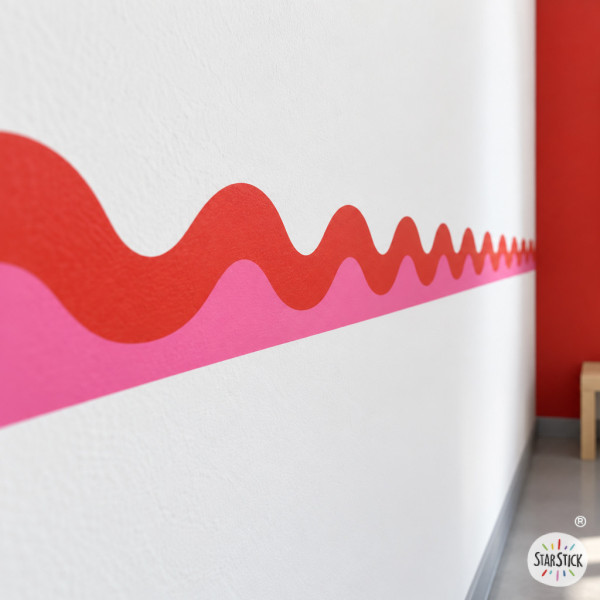 Bande adhésive à double vague colorée | Décoration murale