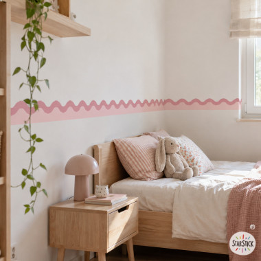 Bande adhésive à double vague colorée | Décoration murale