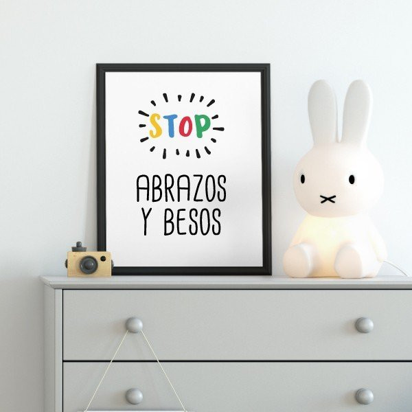 Làmina decorativa - Stop. Abraçades i petons