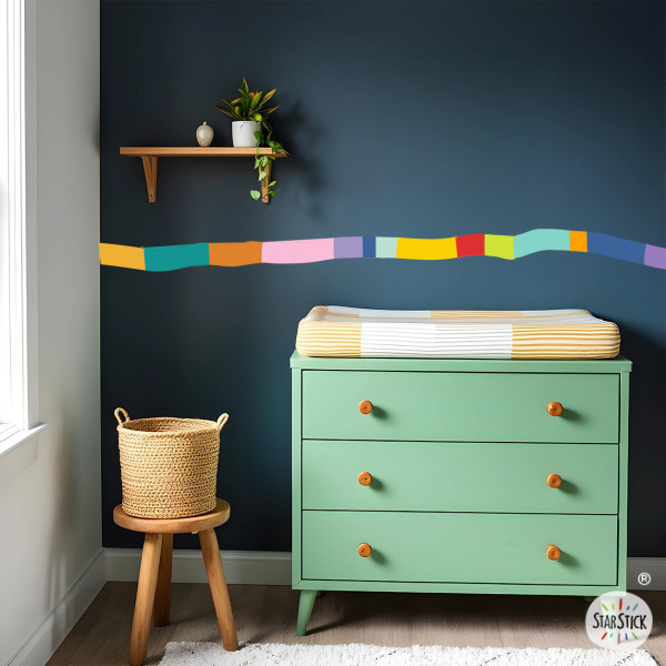 Multicolour Wavy Adhesive Border | Wall Decor