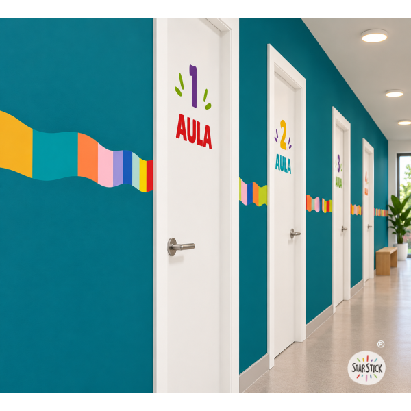 Bande adhésive ondulée multicolore | Décoration murale