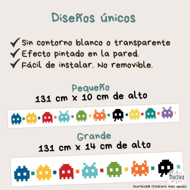 Cenefa gamer autoadhesiva | Decoración habitaciones juveniles