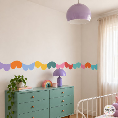 Bande adhésive ondulée et colorée | Décoration murale joyeuse