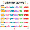 Educational adhesive border with words and colours for decorating classroom and school walls