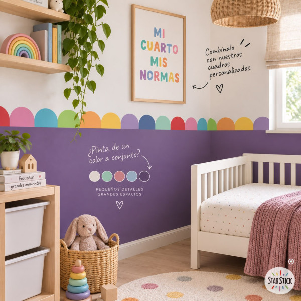 Bordure murale décorative Arches Scallops Confetti | Décoration enfantine