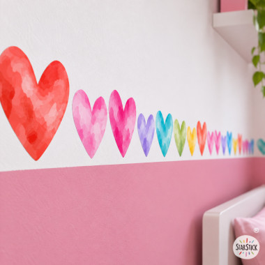 Sanefa decorativa amb cors de colors | Decoració d’habitacions de nena