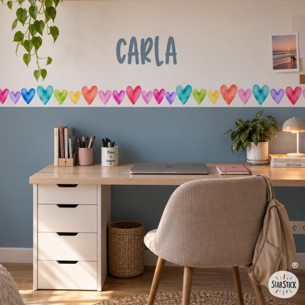 Sanefa decorativa amb cors de colors | Decoració d’habitacions de nena