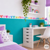 Sanefa decorativa amb cors de colors | Decoració d’habitacions de nena