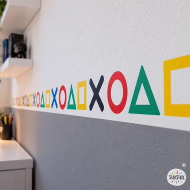 Cenefa decorativa con formas Gamer Play | Decoración juvenil