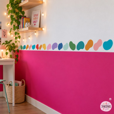 Multicolour Brushstrokes Decorative Wall Border | Modern Decor
