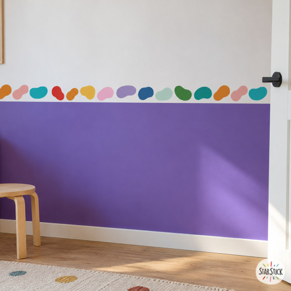 Multicolour Brushstrokes Decorative Wall Border | Modern Decor