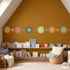 Cenefa autoadhesiva con flores en tonos Boho| Decoración infantil