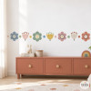 Self-Adhesive Border with Boho-Tone Flowers | Kids’ Decor