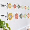Bordure autocollante avec fleurs dans des tons bohème | Décoration enfant