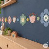 Cenefa autoadhesiva con flores en tonos Boho| Decoración infantil