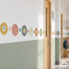 Bordure autocollante avec fleurs dans des tons bohème | Décoration enfant