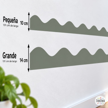 Bordure décorative murale Ondulations | Couleur au choix