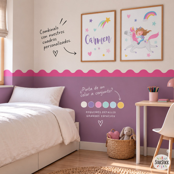 Cenefa decorativa de pared Ondas | Color a elegir