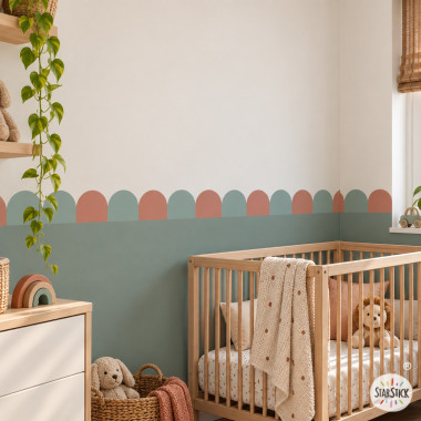 Cenefa adhesiva Arcos Scallops | Dos colores personalizables
