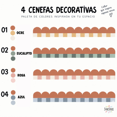 Bordure autocollante Ondulations et Rayures colorées | Décoration enfant