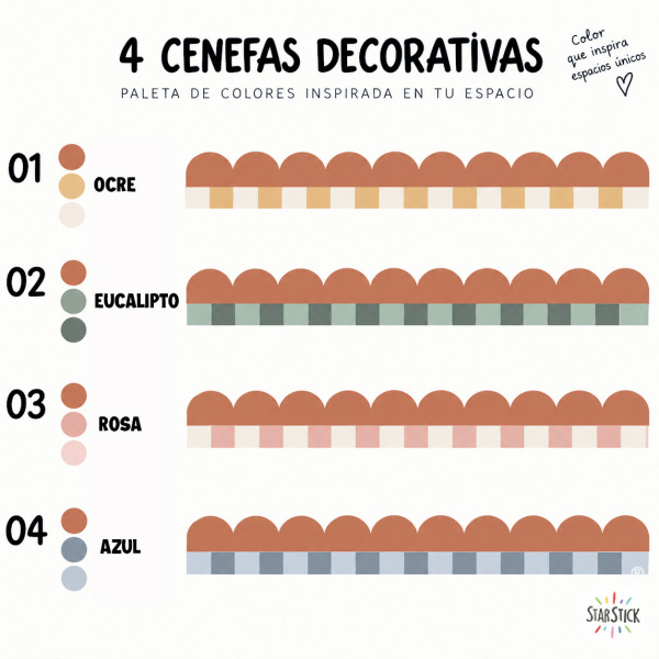 Cenefa autoadhesiva Ondas y Rayas de colores | Decoración infantil