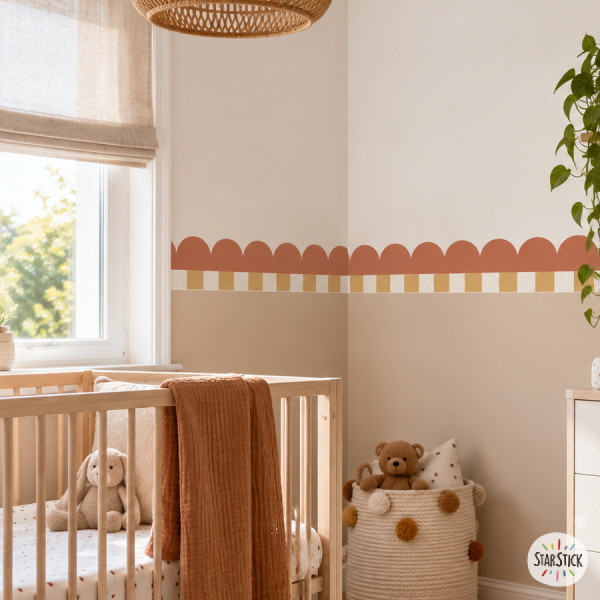 Cenefa autoadhesiva Ondas y Rayas de colores | Decoración infantil