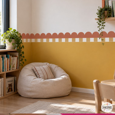 Cenefa autoadhesiva Ondas y Rayas de colores | Decoración infantil