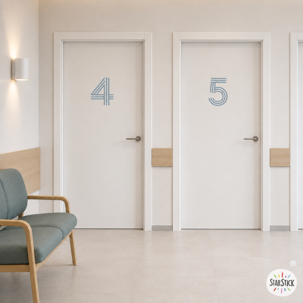 Vinilos para puertas y señalización de espacios públicos | Números lineales