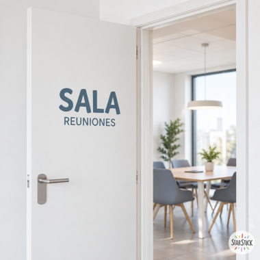 Letras adhesivas para puertas | Señalización de espacios públicos