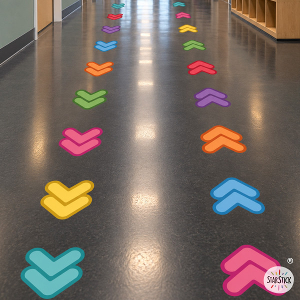 Customizable Double Self-Adhesive Floor Arrows | Public Space Signage