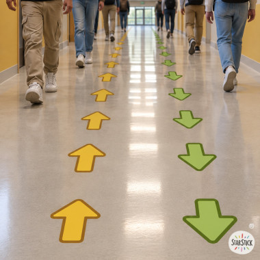 Customizable Self-Adhesive Floor Arrows | Public Space Signage