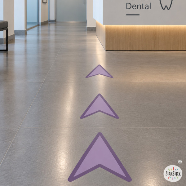 Customizable Self-Adhesive Triangular Floor Arrows | Space Signage