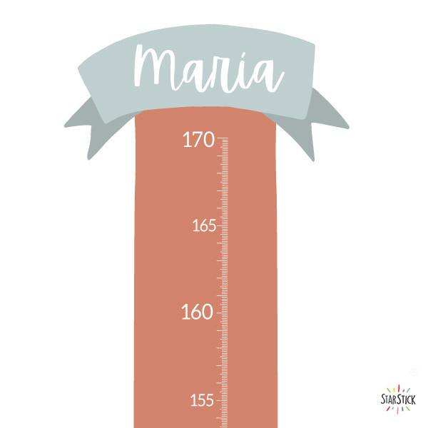 Personalized children’s height chart sticker with name and colors
