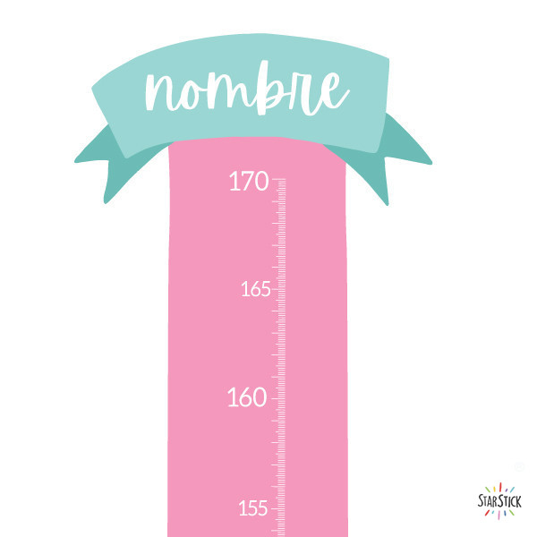 Personalized children’s height chart sticker with name and colors