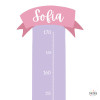 Vinilo medidor infantil personalizado con nombre y colores