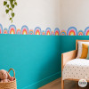 Cenefa decorativa adhesiva para paredes con arcoíris de colores infantil