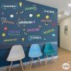 Mural con palabras de motivación y valores - Vinilos educativos para centros públicos