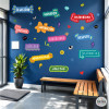 Vinil educatiu valors i motivació – Mural decoratiu per aules i escoles