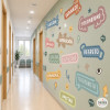 Sticker éducatif sur les valeurs et la motivation dans des tons clairs – Décoration murale pour écoles