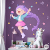 Vinilo infantil niña Guerrera K-Pop para decorar la habitación infantil