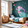 Vinilo infantil niña Guerrera K-Pop para decorar la habitación infantil