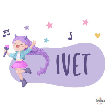 Nombre personalizado para puerta infantil – Guerrera K-Pop