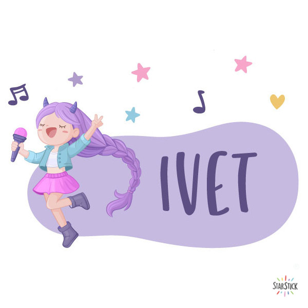 Nombre personalizado para puerta infantil – Guerrera K-Pop