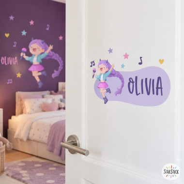 Personalised name for children's door – K-Pop Warrior