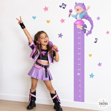 Vinilo infantil medidor Guerrera K-Pop – Medidor de altura