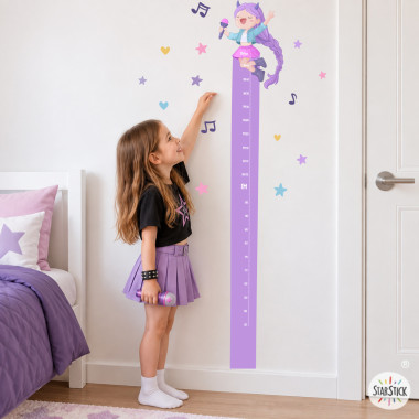 Sticker mural enfant toise Guerrière K-Pop – Toise de croissance