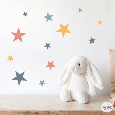 85 Estrellas combinación ocre. Vinilos decorativos habitaciones infantiles