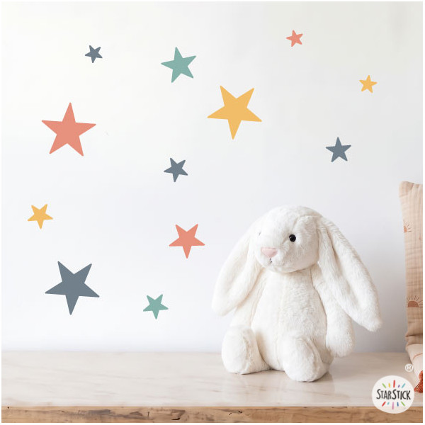 85 Estrellas combinación ocre. Vinilos decorativos habitaciones infantiles
