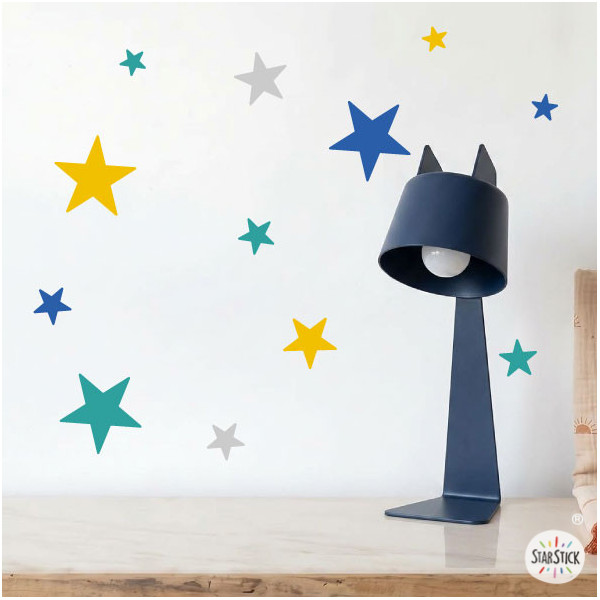 85 estrellas mostaza para decoración infantil | Vinilos de pared para bebés y niños